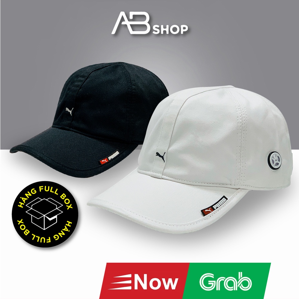 Mũ Lưỡi Trai Puma Không Chóp Logo Mini-Size Trắng Đen AB-30040