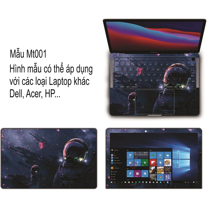 Miếng dán skin Laptop - Mẫu Vũ trụ - Có mẫu dán cho Dell,  HP, Asus, Lenovo, Acer, Macbook....