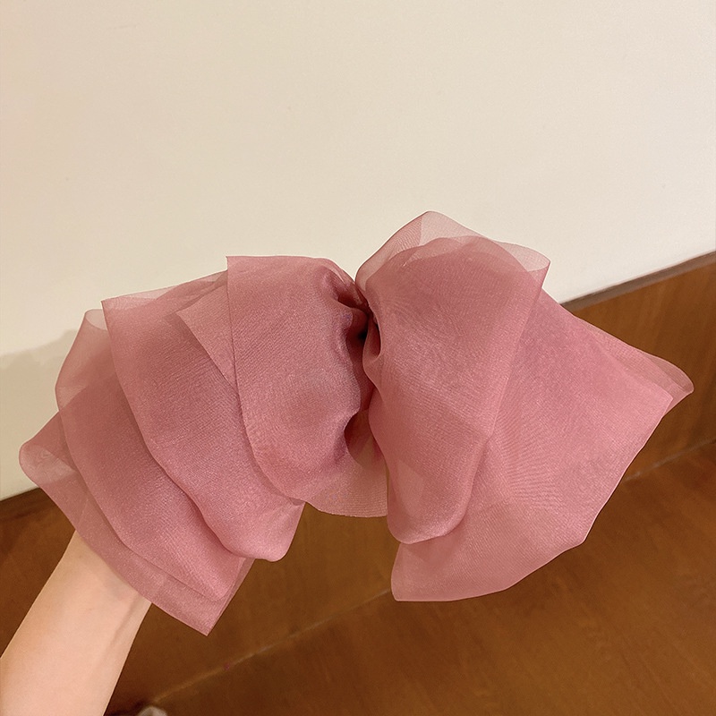 Kẹp Tóc Nơ Dài Bằng Lụa Chiffon Phong Cách Hàn Quốc Cho Nữ