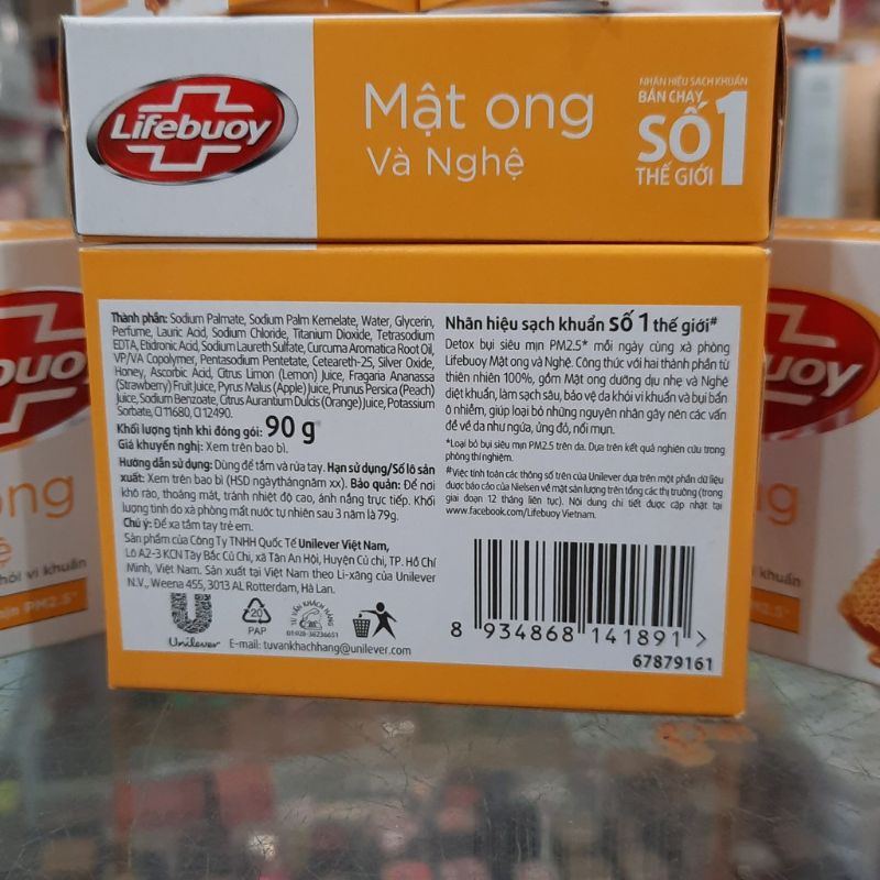 Xà phòng bảo vệ khỏi vi khuẩn Lifebuoy mật ong và nghệ 90g
