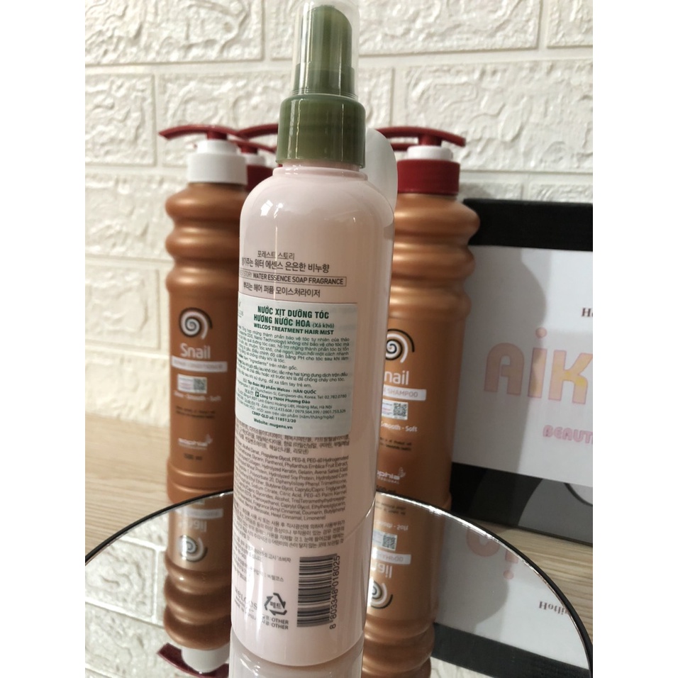 Xịt dưỡng tóc thảo dược hương nước hoa Welcos 252ml