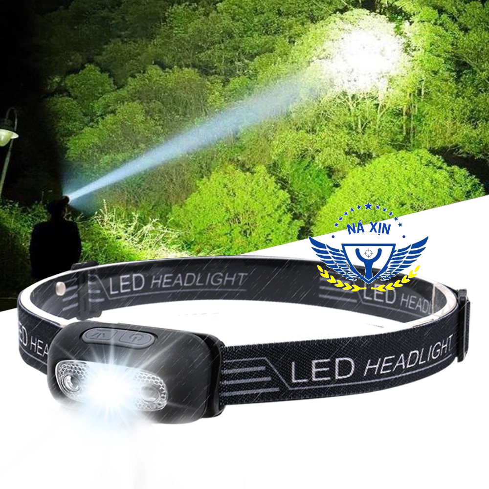 [Deal Sốc] Đèn Pin Đội Dầu - Đèn Pin Siêu Sáng Tích Điện Chống Nước - 6 Chế Độ Sáng Phối Hợp - Kết Hợp Cảm Ứng [DD01]