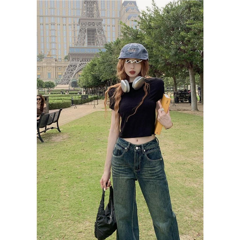 Quần Denim Ống Loe Lưng Cao Thời Trang Sành Điệu 63767