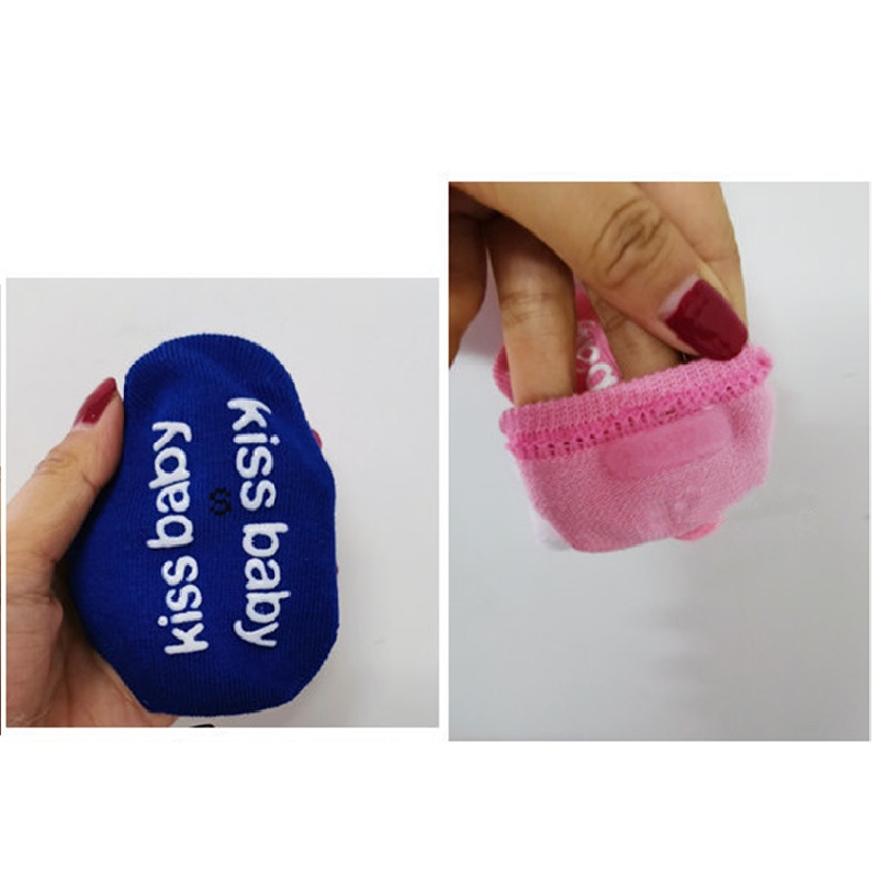 Vớ cotton đế thấp mềm mại chống trượt trang trí chữ và búp bê hoạt hình dễ thương dành cho trẻ em