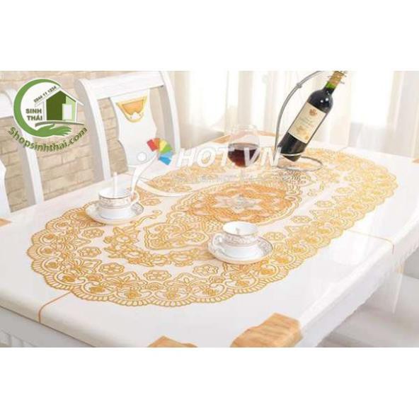 [ Khăn oval 60cm x 120cm ] Tấm khăn trải bàn bằng nhựa không thấm nước