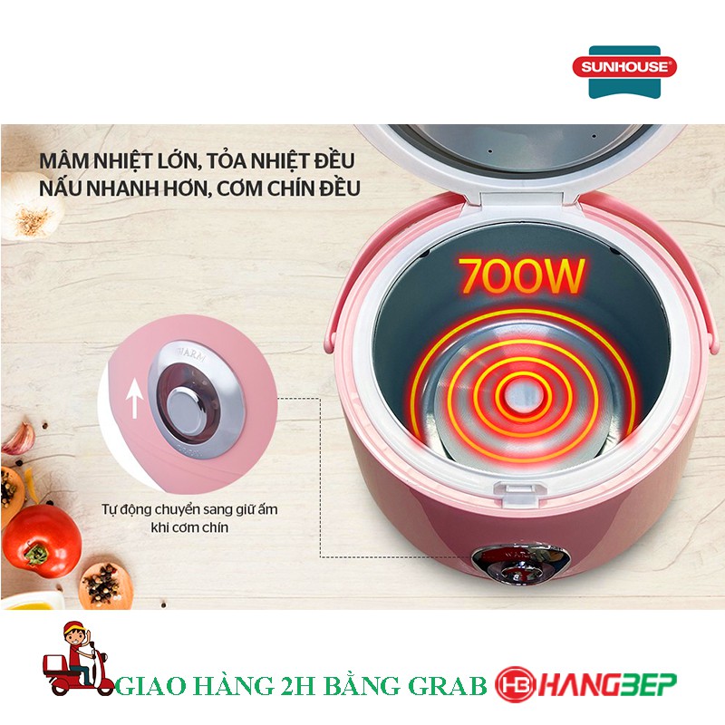 [Mã ELHADEV giảm 4% đơn 300K] Nồi cơm nắp gài Happy Time 1.8 lít HTD8521P / 1.2 lít HTD8522