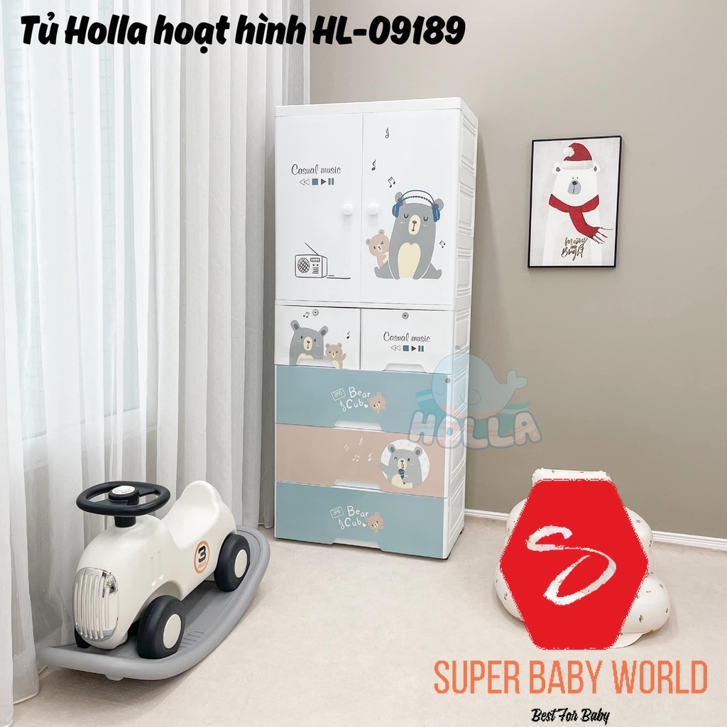 Tủ 5 Tầng Hoạt Hình Holla HL-09193, Tủ Đựng Quần Áo, Đồ Dùng Cho Bé