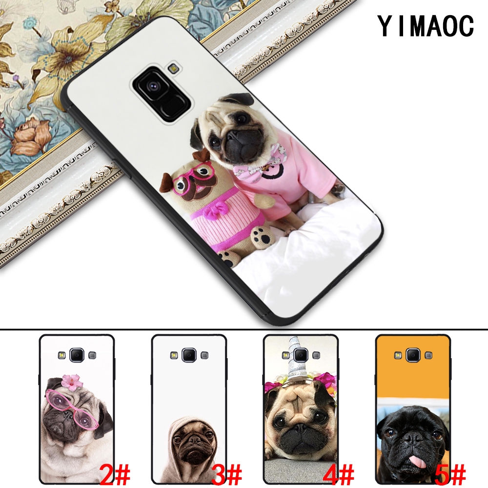 Ốp Điện Thoại Dẻo In Hình Chó Pug Thỏ Pháp Cho Samsung A3 A5 A6 Plus A7 A8 A9 2016 2017 2018 A20e