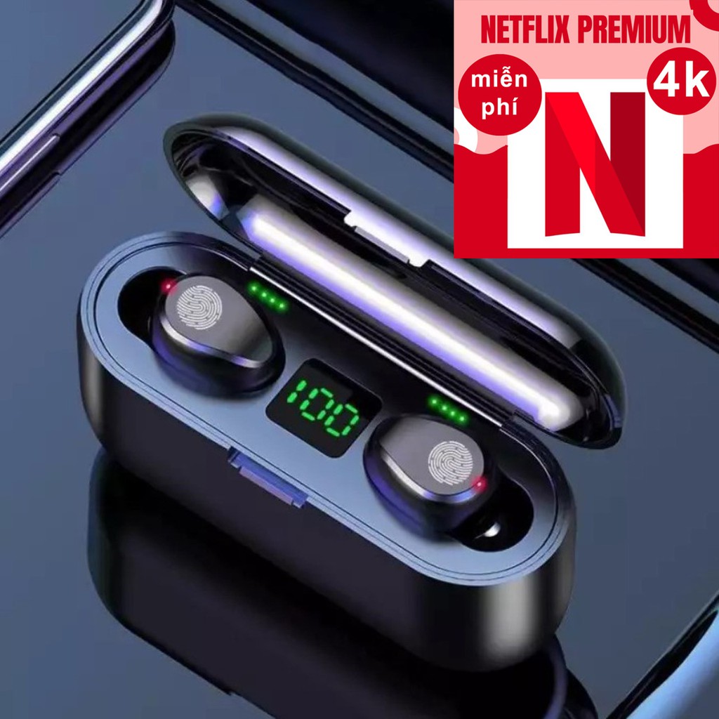 Tai nghe Bluetooth 5.0 AMOI F9 nút cảm ứng không dây chống nước Pin 280h kèm sạc dự phòng