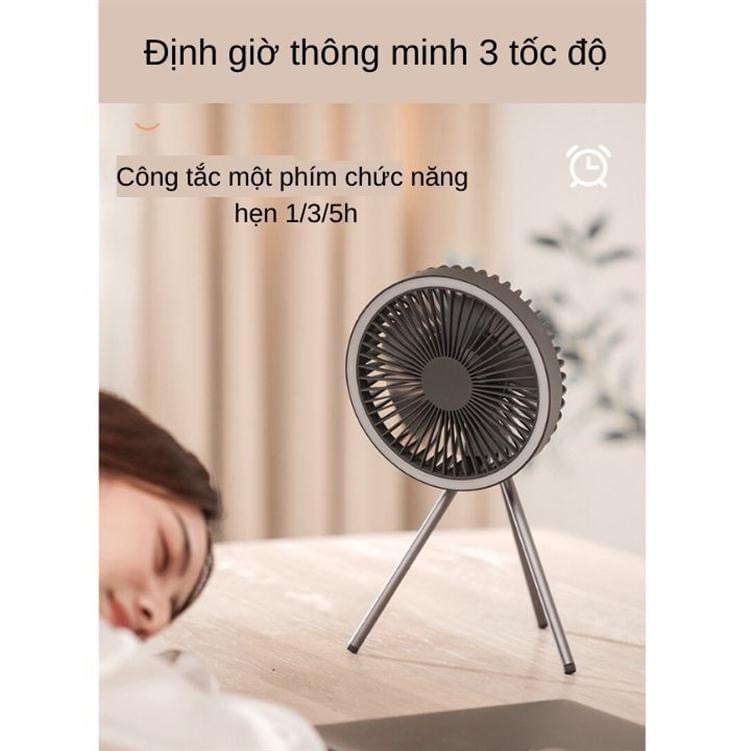 Quạt tích điện đa năng 3 in 1 có đèn led và sạc dự phòng pin 10000mAh