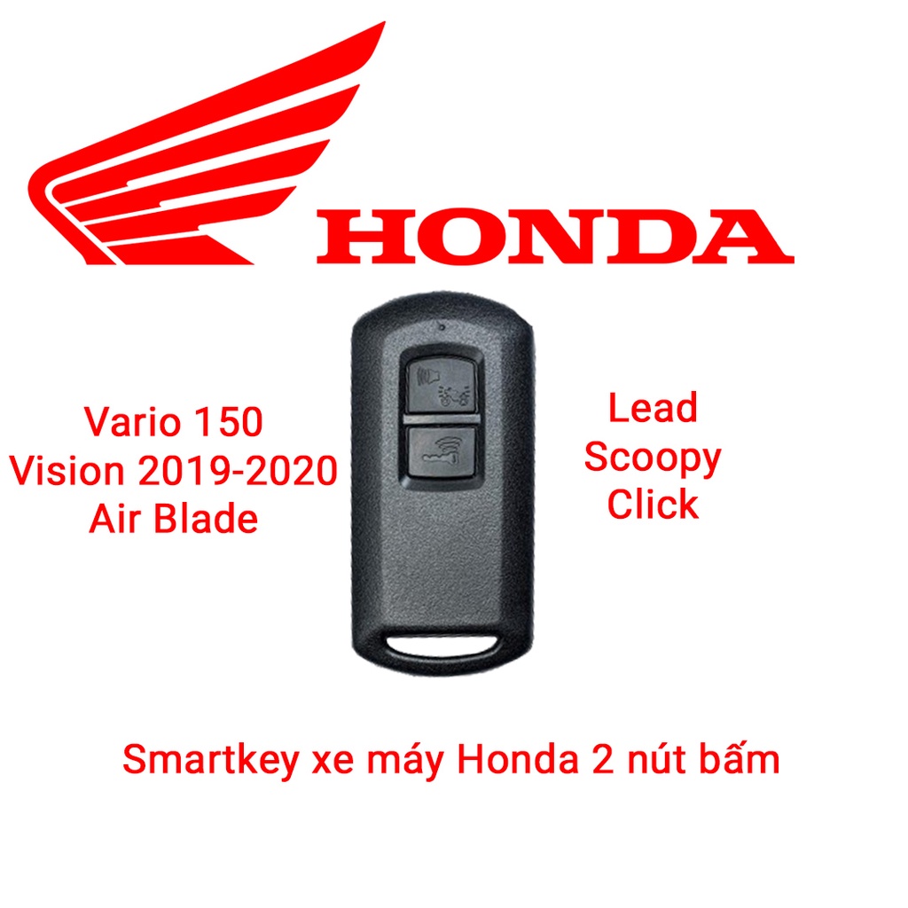 Bao da bọc chìa khóa xe máy Honda Air Blade Vision Lead Vario 150 Scoopy Click mẫu mới khâu tay móc đen AB
