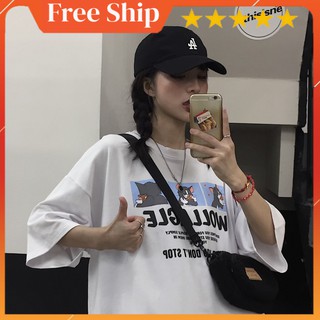 Áo thun tay lỡ form rộng Oversize Unisex, áo phông tay lỡ nam nữ A69