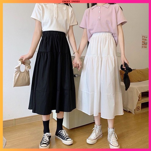 [Mã UNI10 hoàn 20% tối đa 50K xu đơn 99K] Chân váy dài xếp ly 3 tầng Ulzzang - Chân váy dài dáng xòe