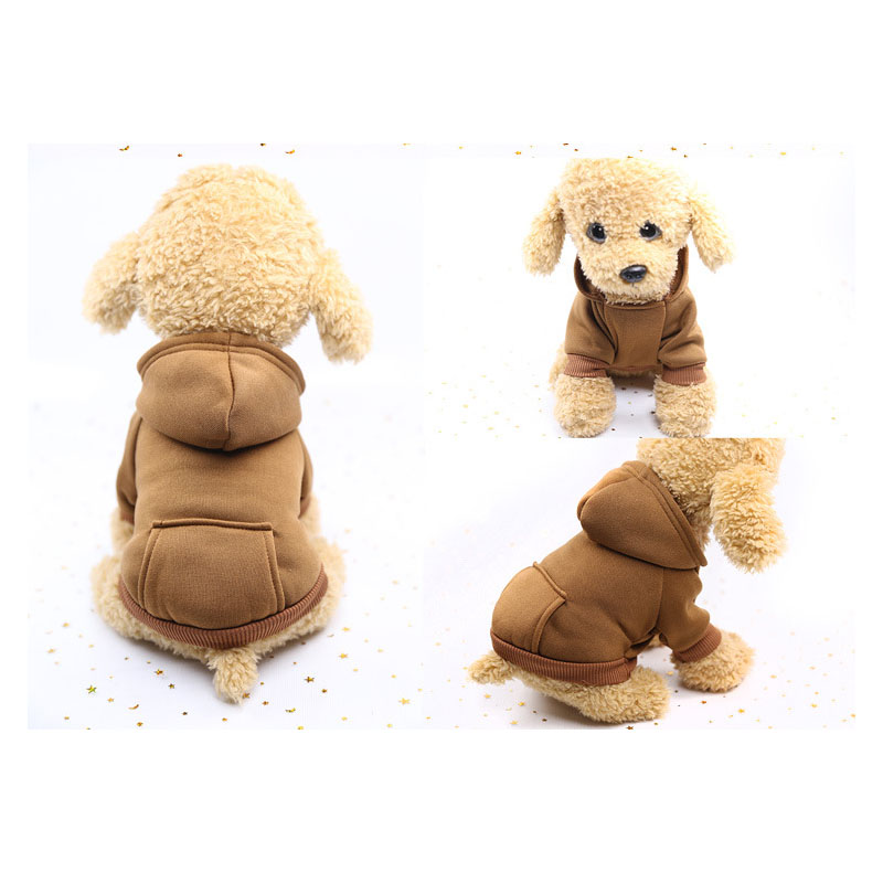 Quần áo Vừa Và Nhỏ Cho Thú Cưng Thu Và Đông Với Túi Hai Chân Quần áo Cho Chó Và Mèo Trùm đầu Ấm áp Và Thoáng Khí