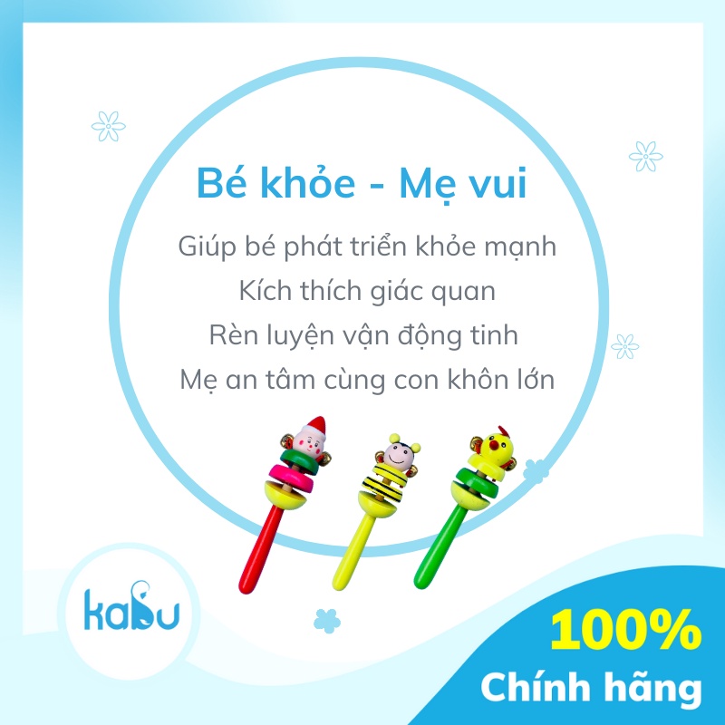 Lục Lac, Xúc Xắc Gỗ Hình Thú Tăng Vận Động Cầm Nắm, Kích Thích Thính Giác Cho Bé Từ Sơ Sinh