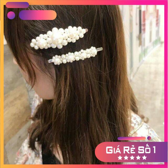 [ SIÊU KHUYẾN MẠI ] Set 4 cặp tóc hạt cườm.kẹp tóc xinh hàn quốc.