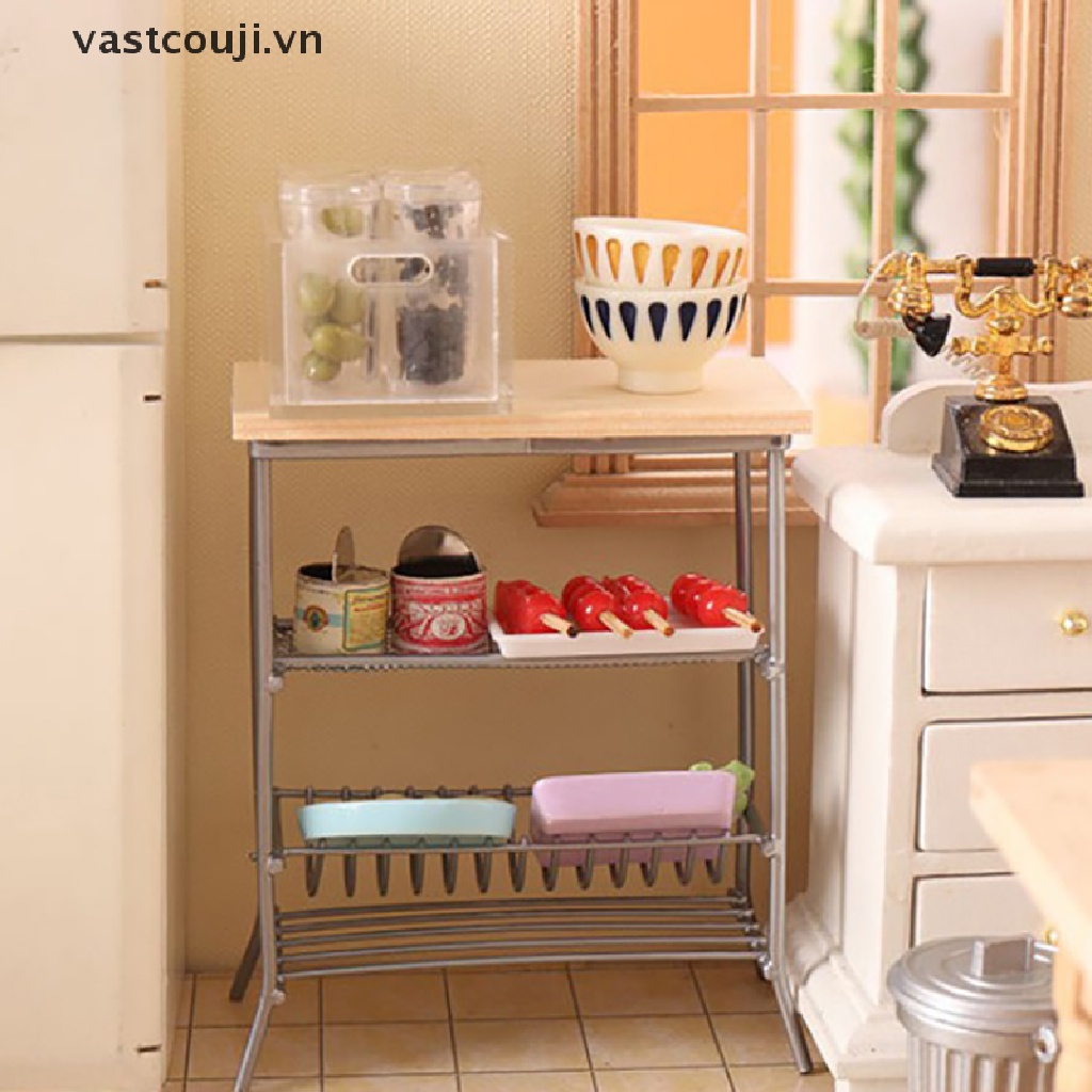 Kệ Sắt Mini Trưng Bày Đồ Chơi Búp Bê VASTJI Tỉ Lệ 1: 12