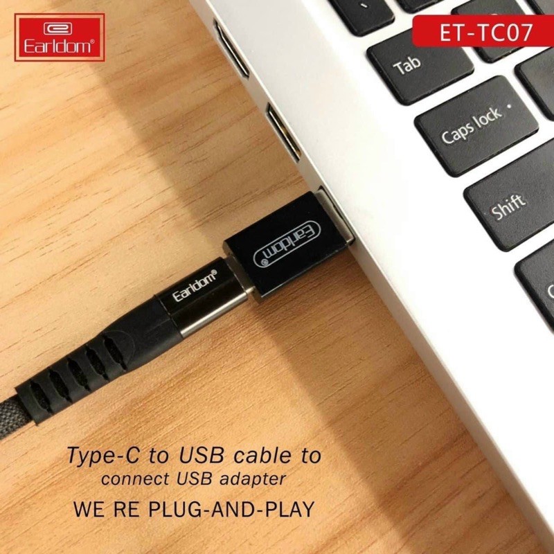 Jack chuyển Type C ra usb, Adapter Typec to Usb 3.0 Earldom Tc 07 KLH