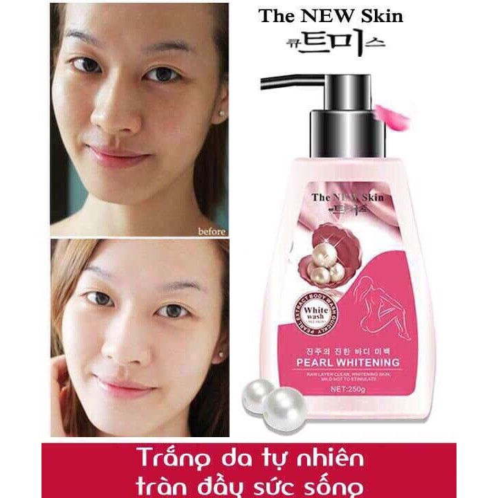 SỮA TẮM TRẮNG NGỌC TRAI THE NEW SKIN PEARL WHITENING - HÀN QUỐC