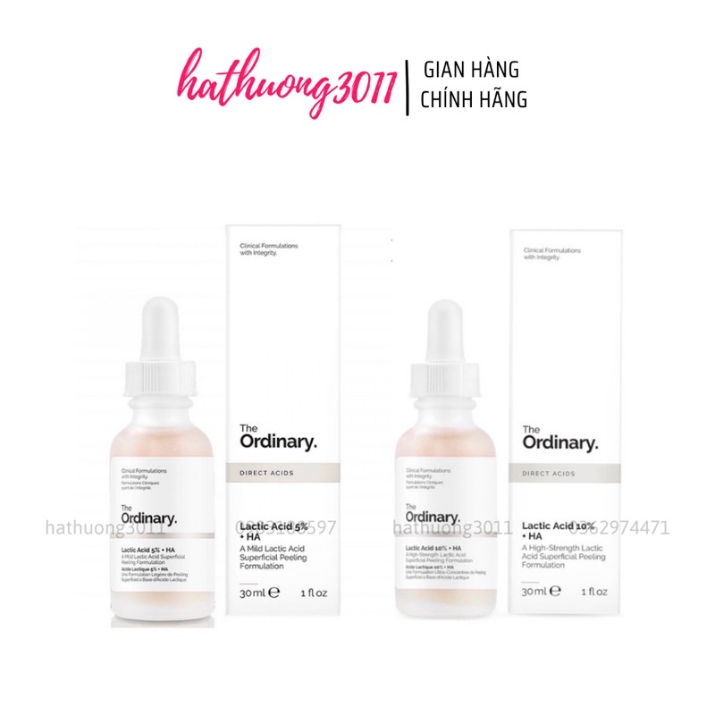Tẩy Da Chết Hóa Học Lactic Acid + HA - The Ordinary 30ml