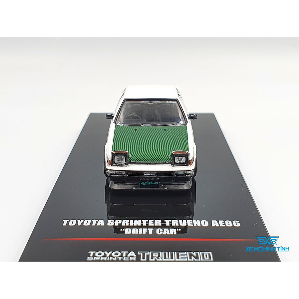 Xe Mô Hình Toyota Sprinter Trueno AE86 &quot; Drift Car&quot; Ti Lệ 1:64 Hãng sản xuất Inno Model ( Trắng Mui Xanh )