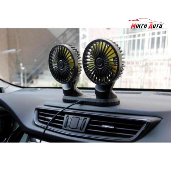 [ Hàng mới về ] quạt đôi mini 12v cắm tẩu usb trên ô tô - quạt siêu mát cực thơm Minh Thu Auto | BigBuy360 - bigbuy360.vn