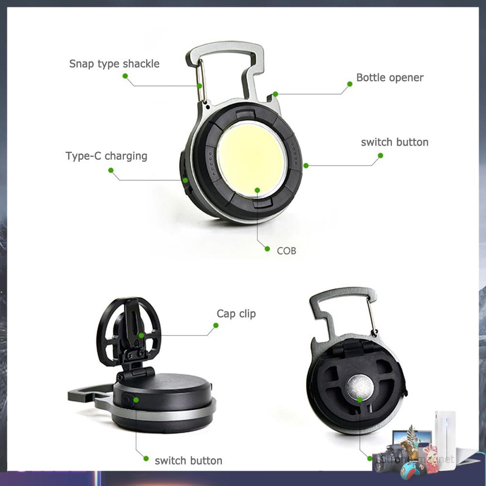 Móc Khóa Đèn Pin LED USB Mini Dùng Trong Trường Hợp Khẩn Cấp