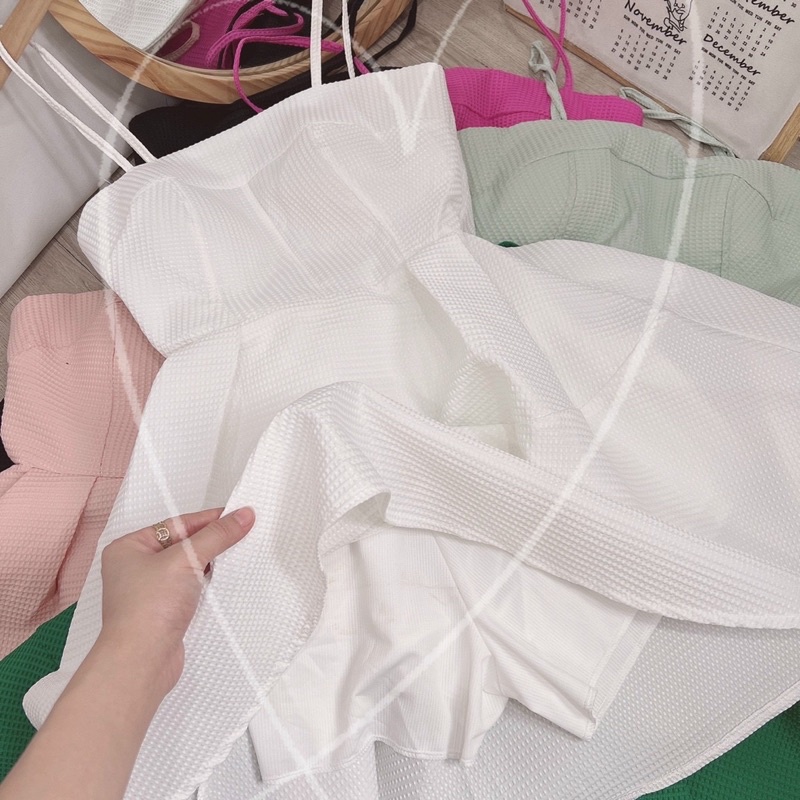 ĐẦM CÚP NGỰC 2 DÂY XÒE CHẤT XỐP PUPLY - KÈM HÌNH THẬT | BigBuy360 - bigbuy360.vn