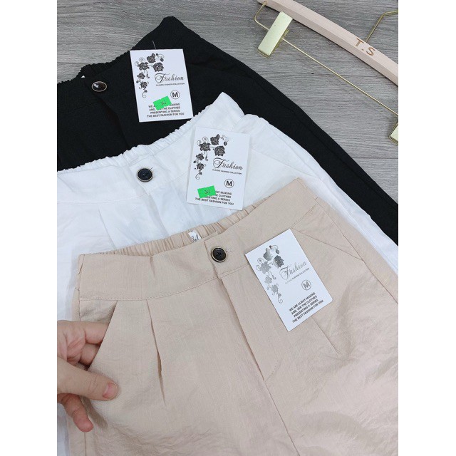 Quần đùi đũi nữ khóa thật lưng chun siêu mát nhiều màu mặc ở nhà đi chơi đều đẹp | BigBuy360 - bigbuy360.vn