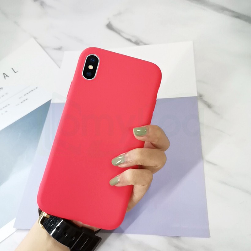 Ốp điện thoại màu trơn siêu mỏng dành cho iPhone SE 2020 7 8 XR Xs Max | BigBuy360 - bigbuy360.vn