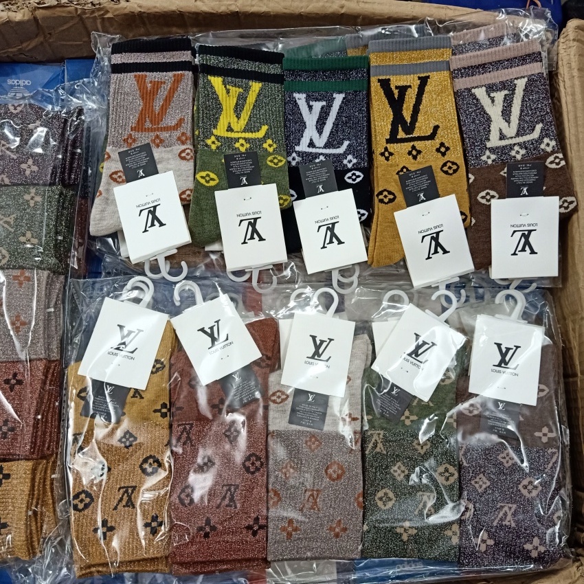 Tất cổ cao LV nhiều màu nữ cao cấp set 5 đôi