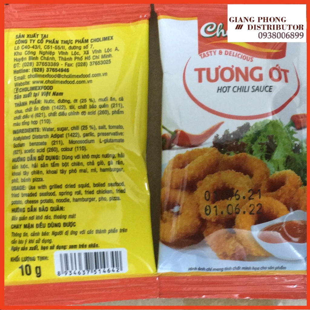 Tương ớt Cholimex gói 10g - Bịch 50 gói
