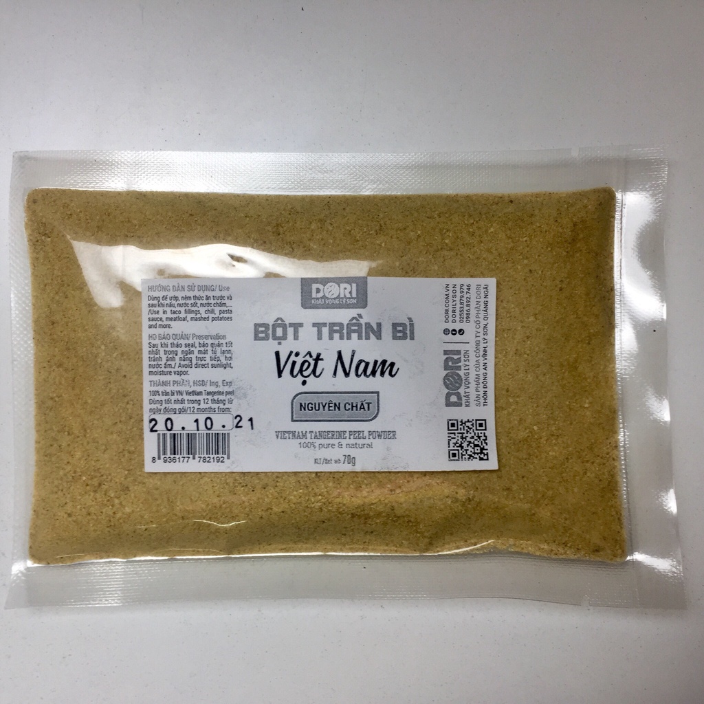 Bột trần bì nguyên chất - Dori Thơm - 70g - Gia vị Việt Nam - Bột gia vị