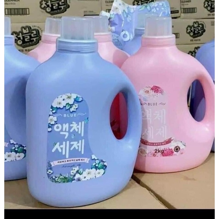 Nước giặt Blue can 2 lít siêu thơm can màu xanh hoặc hồng