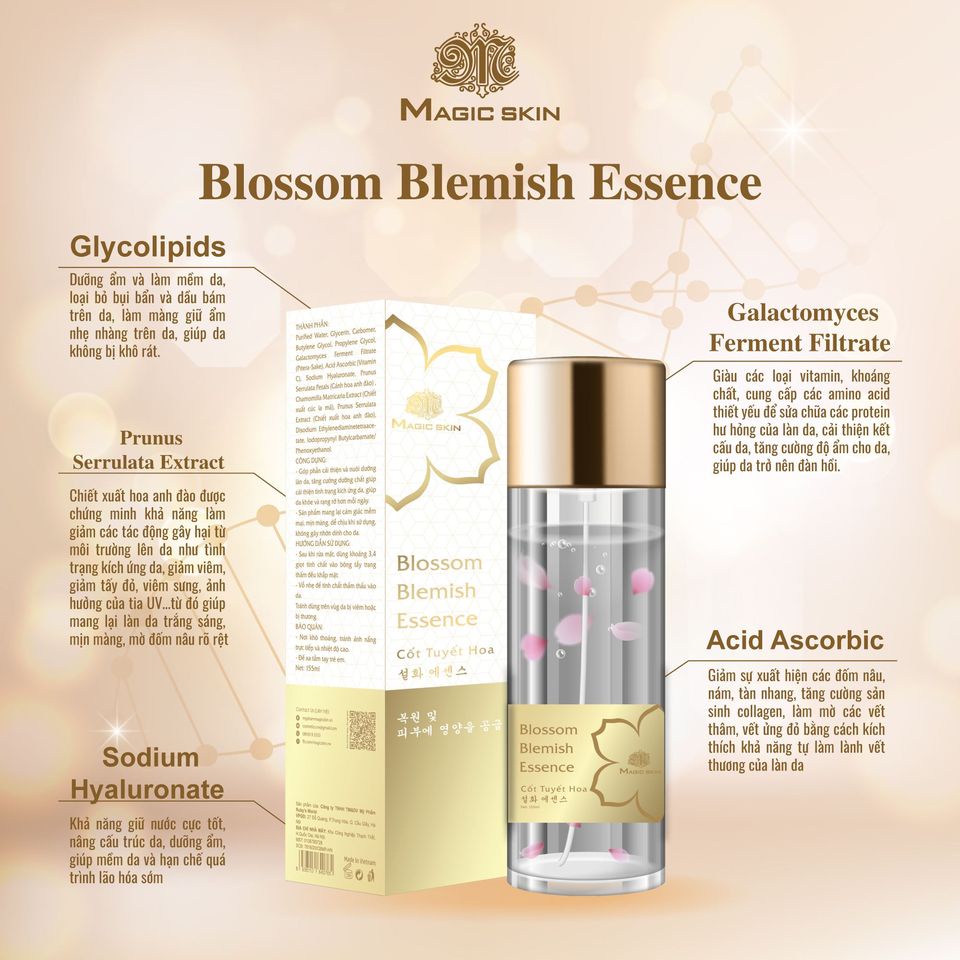 CỐT TUYẾT HOA Magic Skin Blossom Blemish Essence Cấp ẩm, cấp dưỡng cho da