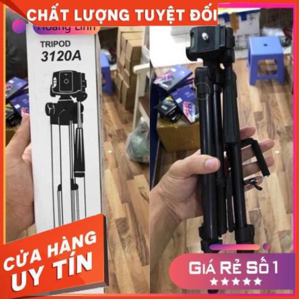 Giá 3 chân quay phim, livestrem Tripod điện thoại, máy ảnh 3120 sơn đen