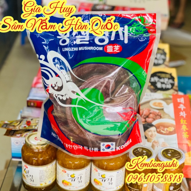[HÀNG MỚI VỀ] Nấm linh chi đỏ 6 năm tuổi MUSHROOM túi Xanh Hàn Quốc, Túi 1kg