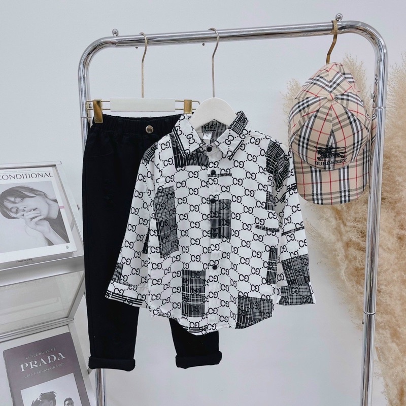 Áo sơ mi lụa siZe đại cho bé trai