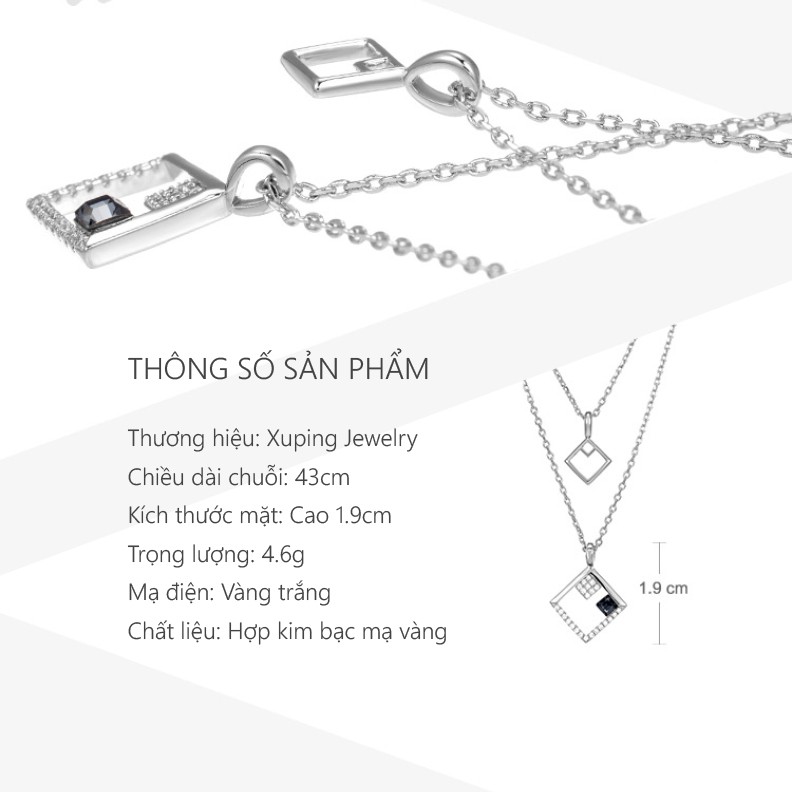 Dây Chuyền Nữ 2 Sợi Mạ Vàng Trắng, Phong Cách Cá Tính Hàn Quốc - XPDC23