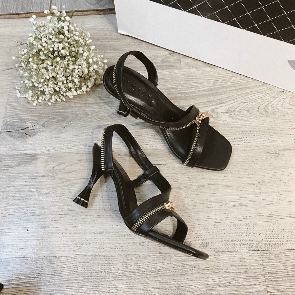 Guốc Cao Gót, Guốc Nữ, Guốc Sandal Cao Gót Kéo Khóa Rất Độc Cực Xinh- Giayxinhstore