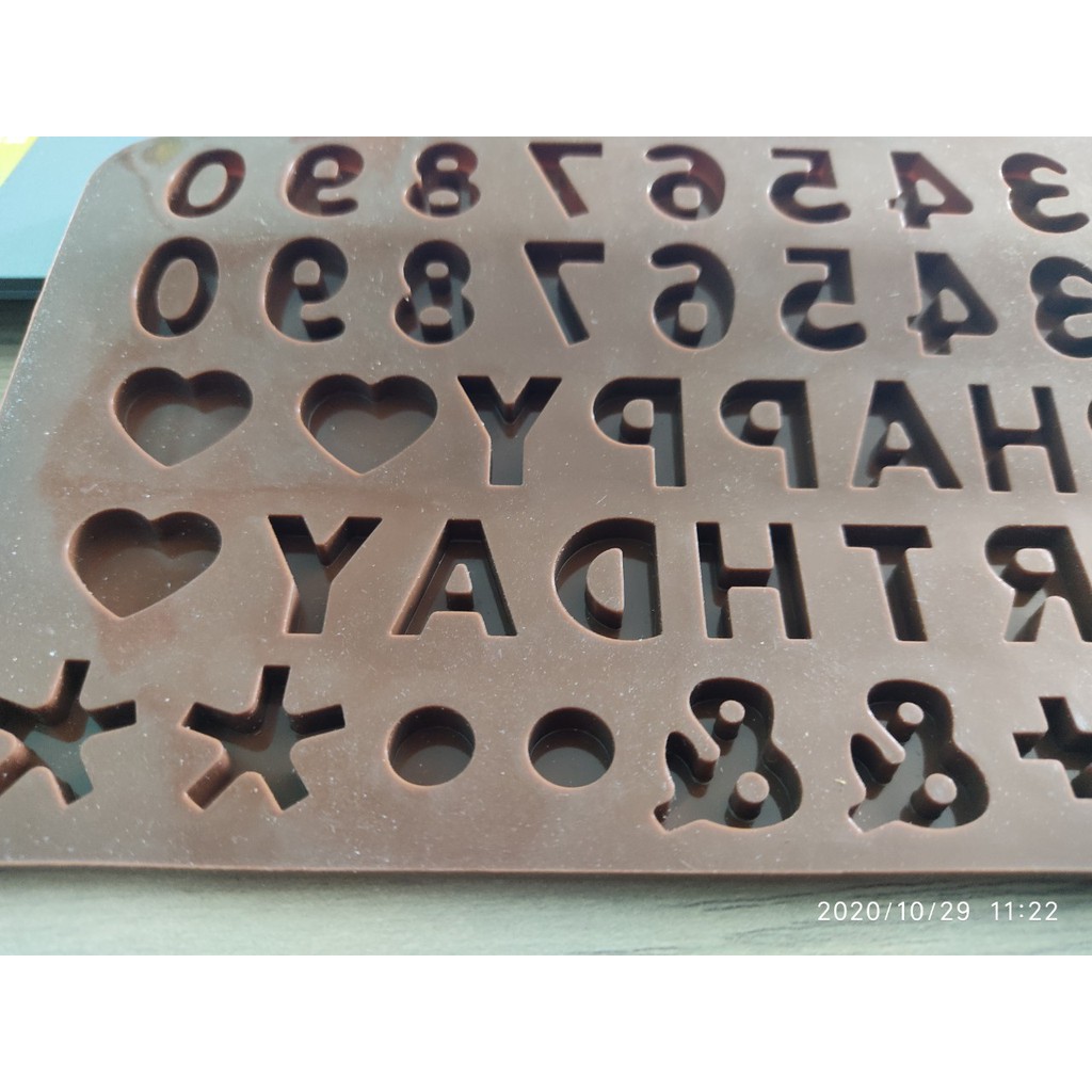 KHUÔN SILICON CHỮ SỐ 20 x11 x 0.3 CM MỎNG
