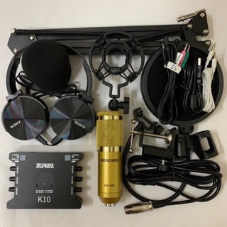 Bộ thu âm WOAICHANG bm900+sound card xox k10 bản 2020 TIẾNG ANH kèm dây livestream dây lấy nhạc bảo hà