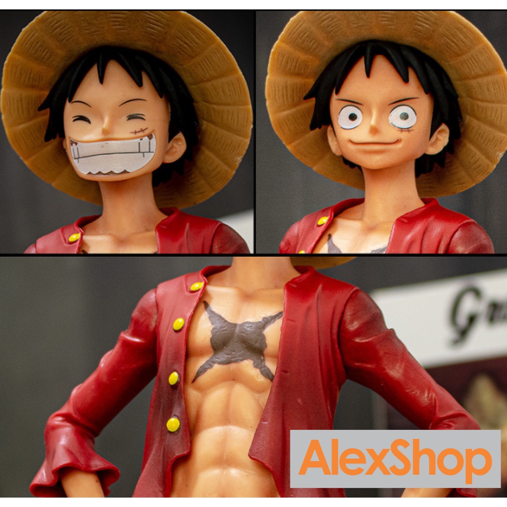 [25cm] Mô Hình Luffy Có Thể Thay 3 Mặt Nhân Vật Làm Bằng Tay OnePiece