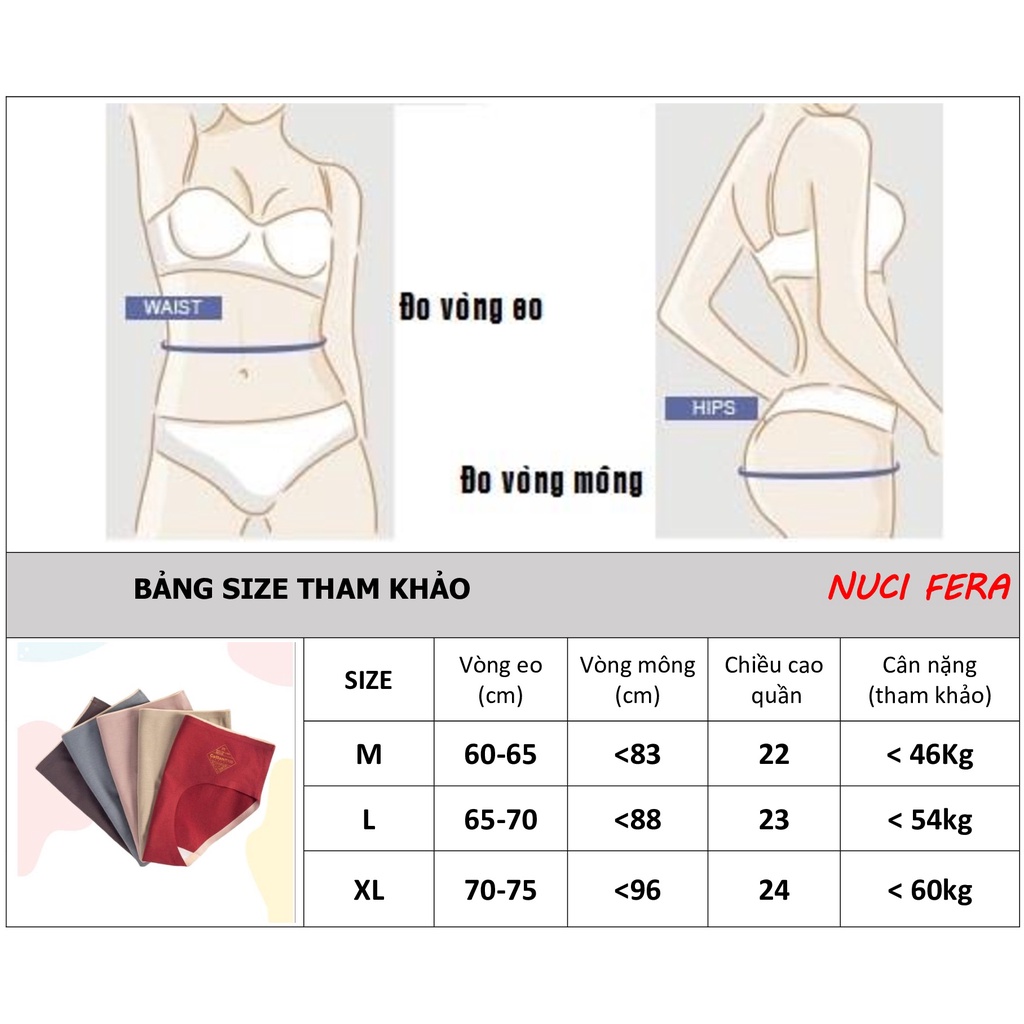 Quần lót nữ cotton kháng khuẩn liền mảnh Element không viền NuciFera QLN50