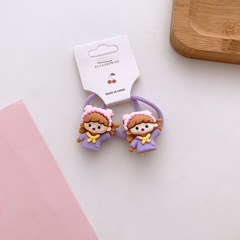 Set 2 Dây Cột Tóc Co Dãn Dễ Thương Cho Bé Gái