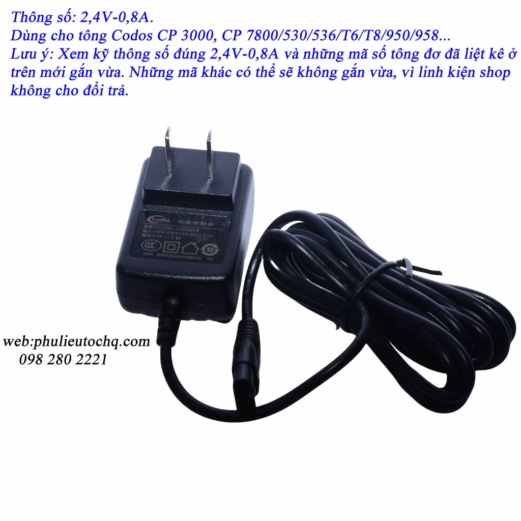 Sạc adaptor của tông đơ 2,4V-0,8A