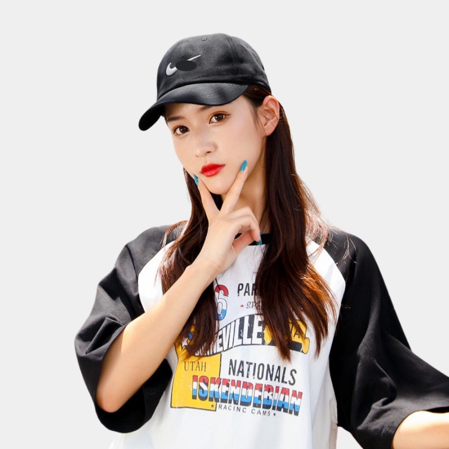 Mũ lưỡi trai nam nữ Louis Hanoi cao cấp - Nón kết thêu logo Nike 3 màu Đen, Trắng, Be siêu đẹp