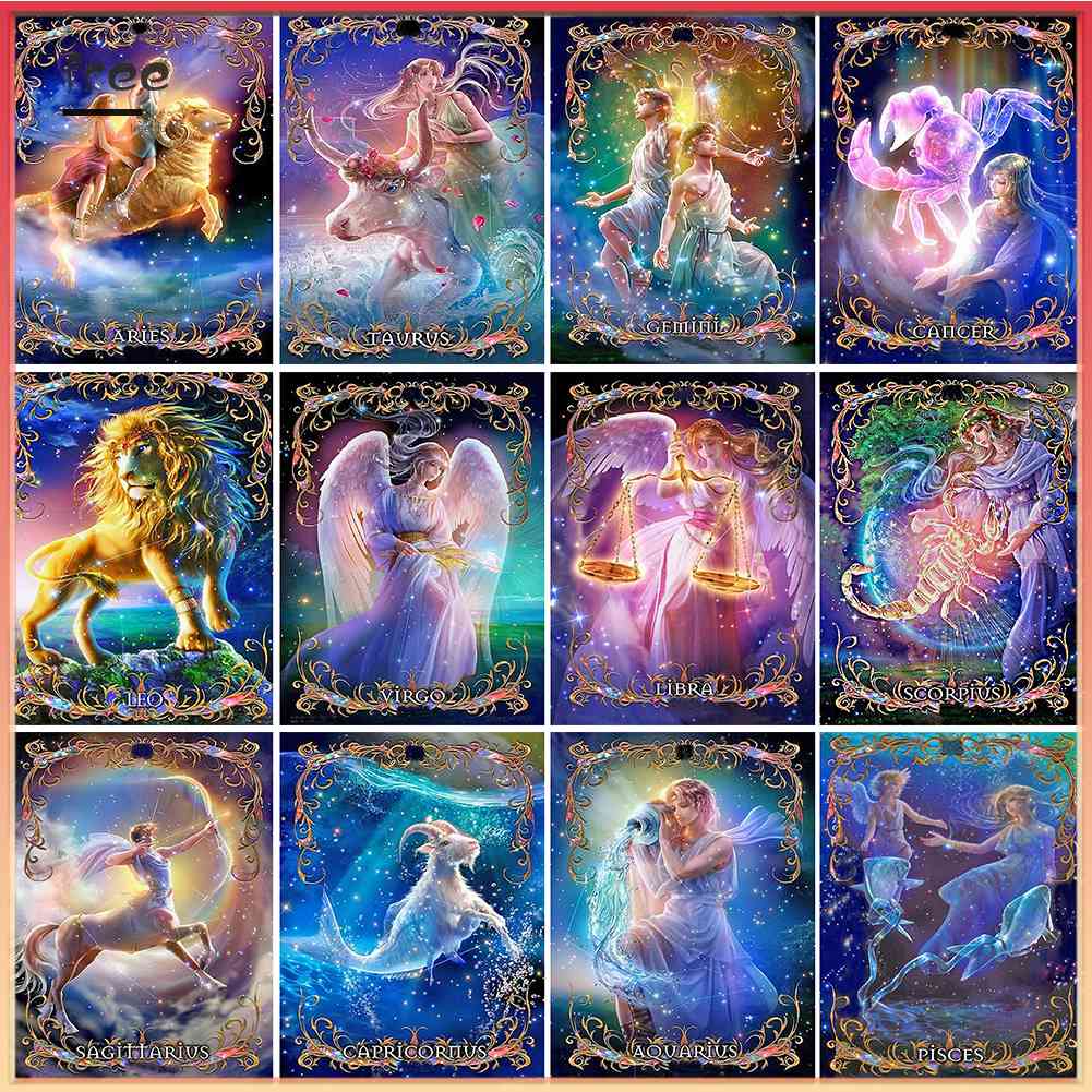 Tranh Đính Đá 5D Tự Làm Hình 12 Cung Hoàng Đạo 40x50cm | Shopee ...