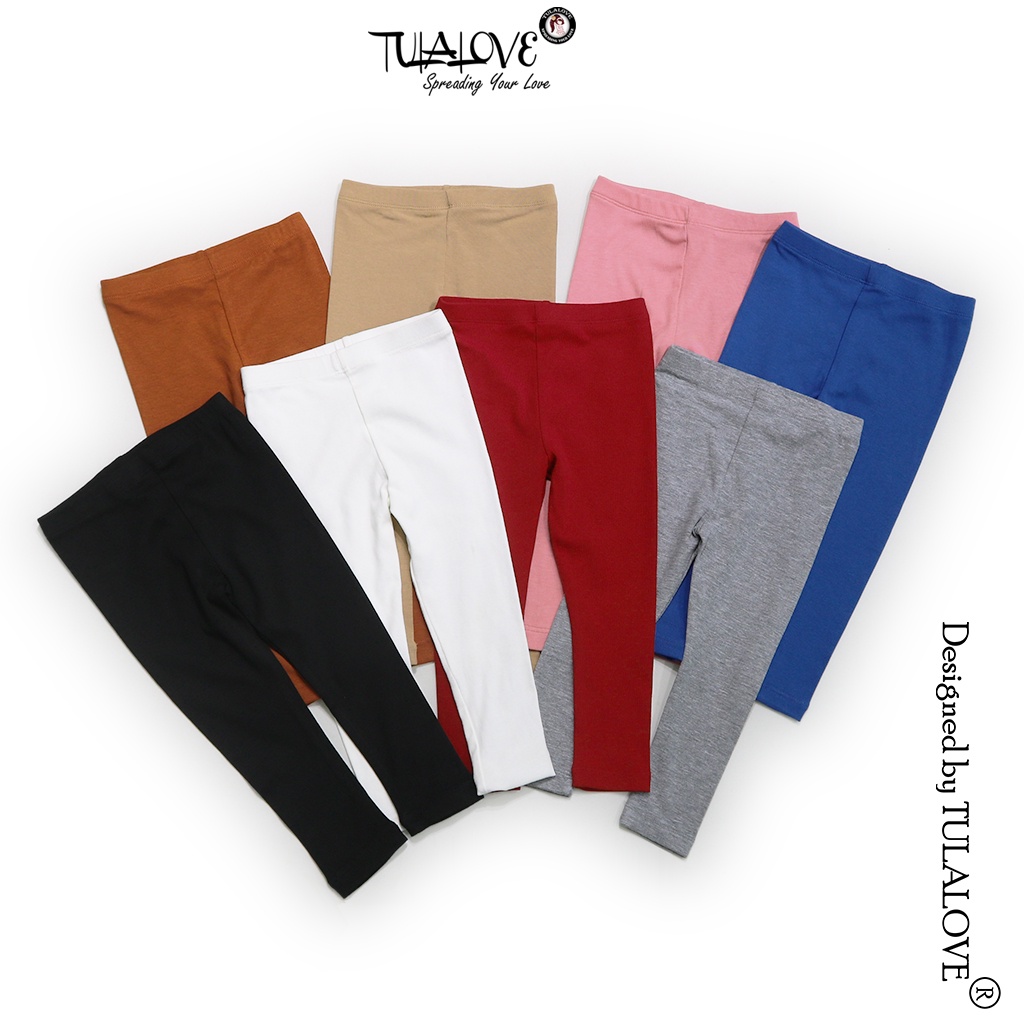 Quần Dài Legging Bé Gái Màu Đơn Sắc Form Ôm, Quần dài Quần Legging Cho Bé Gái Tulalove