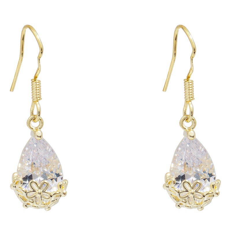 Khuyên tai tòn ten đá zircon lấp lánh sang trọng
